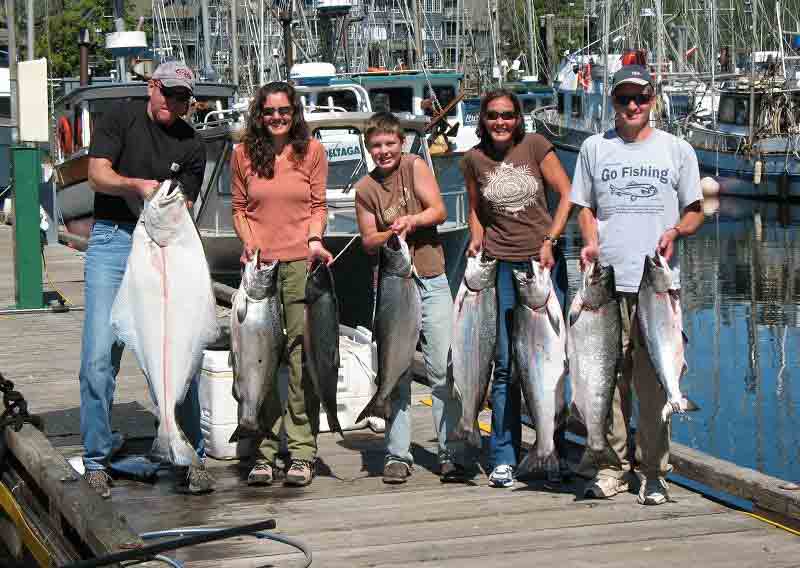Happy Customers Happy clients with lots of fish, Fishing Charter Ucluelet, BC