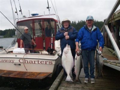 Paul with a giant halibut fish, Fishing Charter Ucluelet, BC